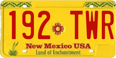 NM license plate 192TWR