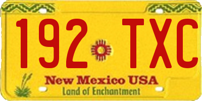 NM license plate 192TXC