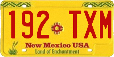 NM license plate 192TXM