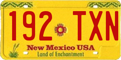 NM license plate 192TXN