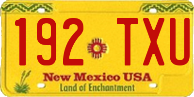NM license plate 192TXU
