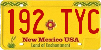 NM license plate 192TYC