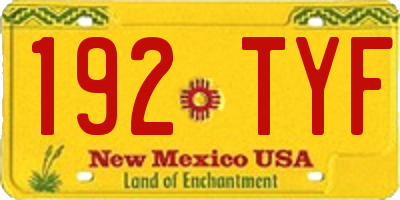 NM license plate 192TYF