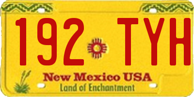NM license plate 192TYH