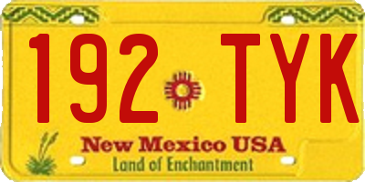 NM license plate 192TYK
