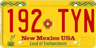 NM license plate 192TYN
