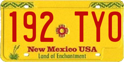 NM license plate 192TYO