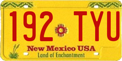 NM license plate 192TYU