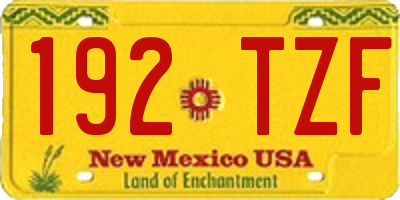 NM license plate 192TZF