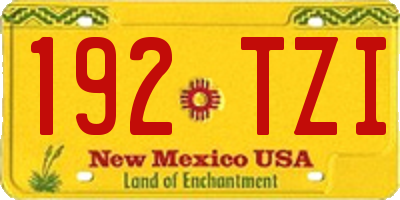 NM license plate 192TZI
