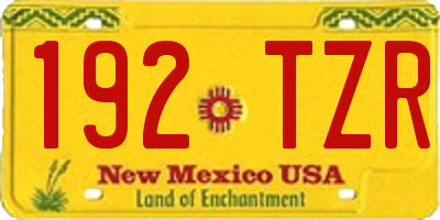 NM license plate 192TZR