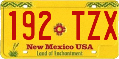 NM license plate 192TZX