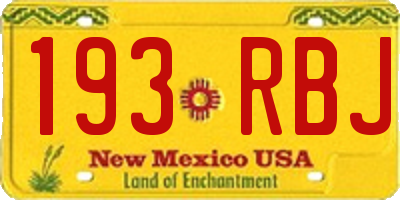 NM license plate 193RBJ