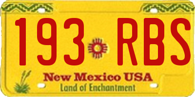 NM license plate 193RBS