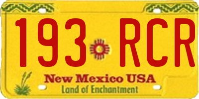 NM license plate 193RCR
