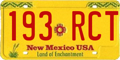 NM license plate 193RCT