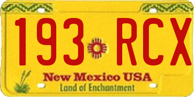 NM license plate 193RCX
