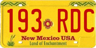 NM license plate 193RDC