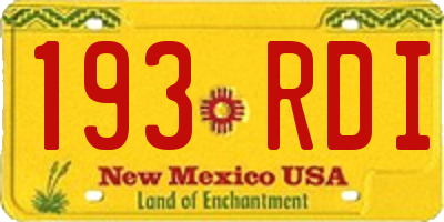 NM license plate 193RDI