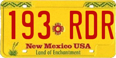 NM license plate 193RDR