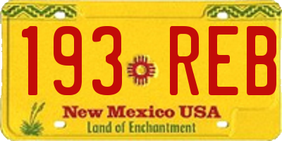 NM license plate 193REB