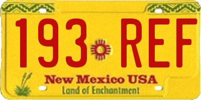 NM license plate 193REF