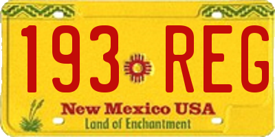 NM license plate 193REG
