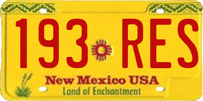 NM license plate 193RES