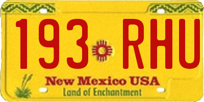 NM license plate 193RHU