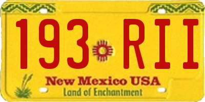 NM license plate 193RII