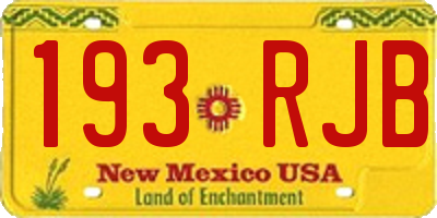 NM license plate 193RJB