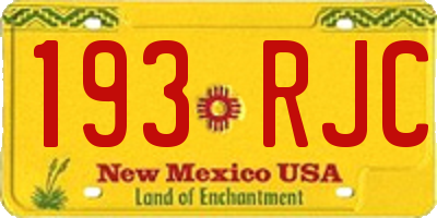 NM license plate 193RJC