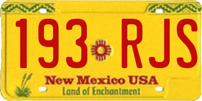 NM license plate 193RJS