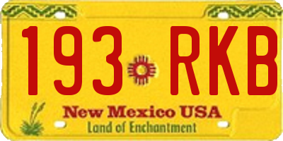 NM license plate 193RKB