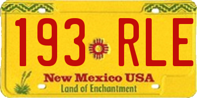 NM license plate 193RLE