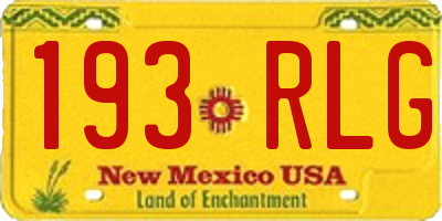 NM license plate 193RLG
