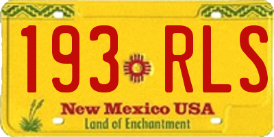NM license plate 193RLS