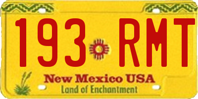 NM license plate 193RMT