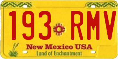 NM license plate 193RMV