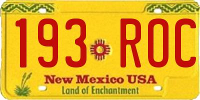 NM license plate 193ROC