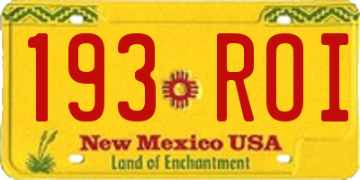 NM license plate 193ROI