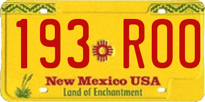 NM license plate 193ROO