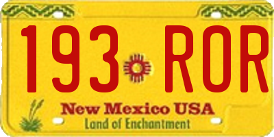 NM license plate 193ROR