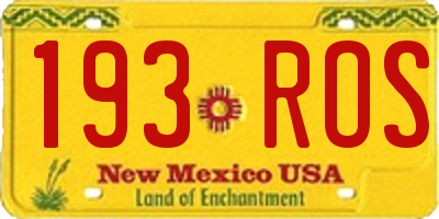 NM license plate 193ROS