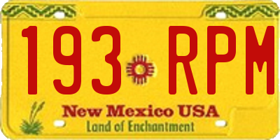 NM license plate 193RPM
