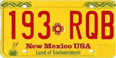 NM license plate 193RQB