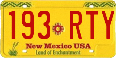 NM license plate 193RTY