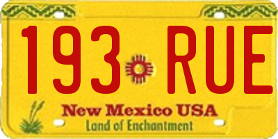 NM license plate 193RUE