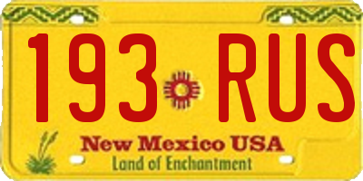 NM license plate 193RUS