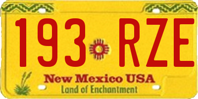 NM license plate 193RZE